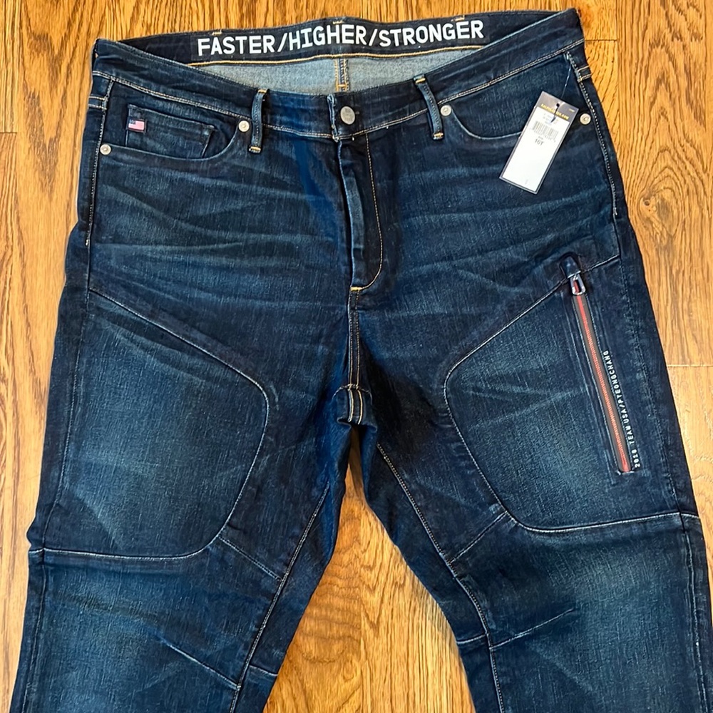 NWT Olympic Polo RALPH LAUREN TEAM USA PyeongChang Faster Stronger JEANS 16T